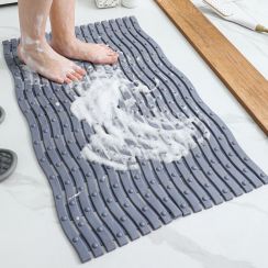 Bath Tub Shower Mat Floor Liner with Suction Cups Drain Holes